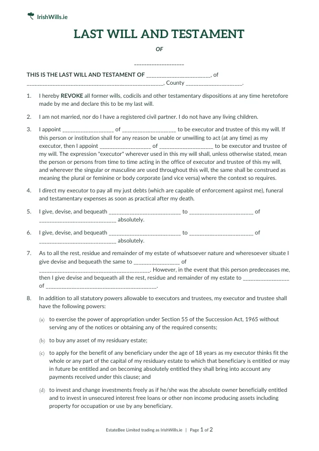 First Will — document preview