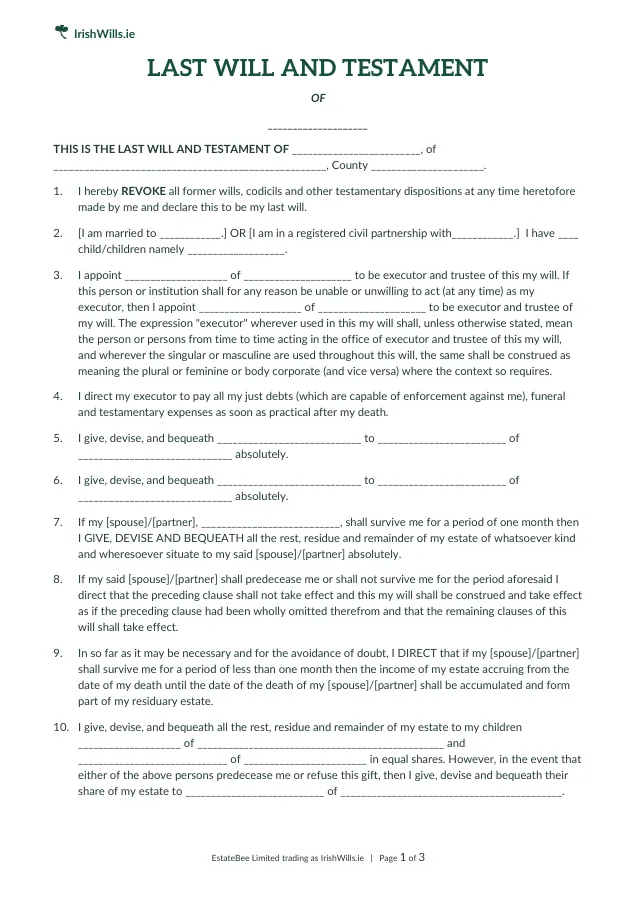 Fourth Will — document preview