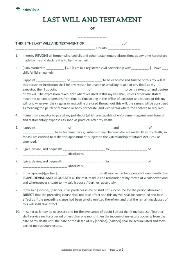 Seventh Will — document preview